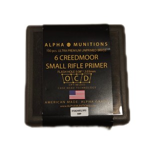 Łuski NOWE Alpha 6mm creedmoor SRP (mała spłonka) 